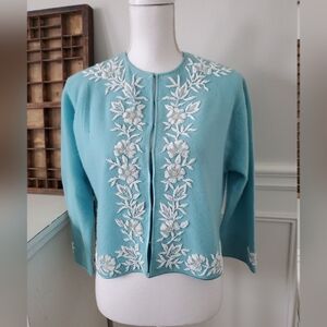 Vintage Stephen Chu teal blue sweater, Medium?